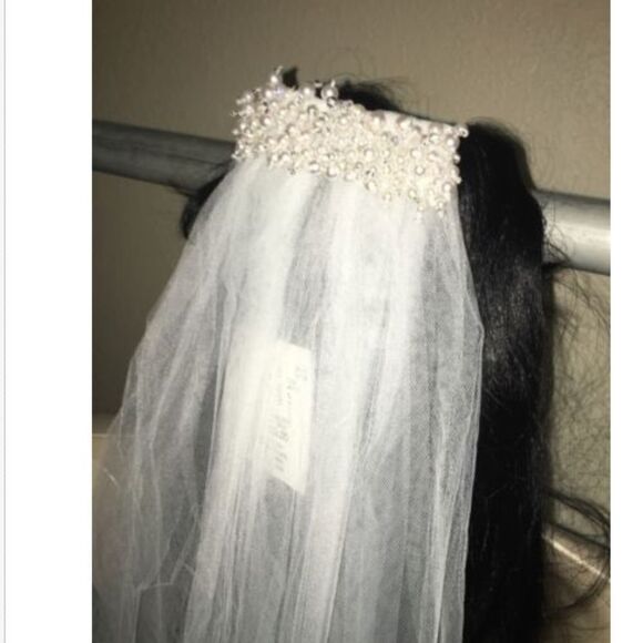 Davids Bridal One Tier Cathedral Veil White NWT - Picture 1 of 8